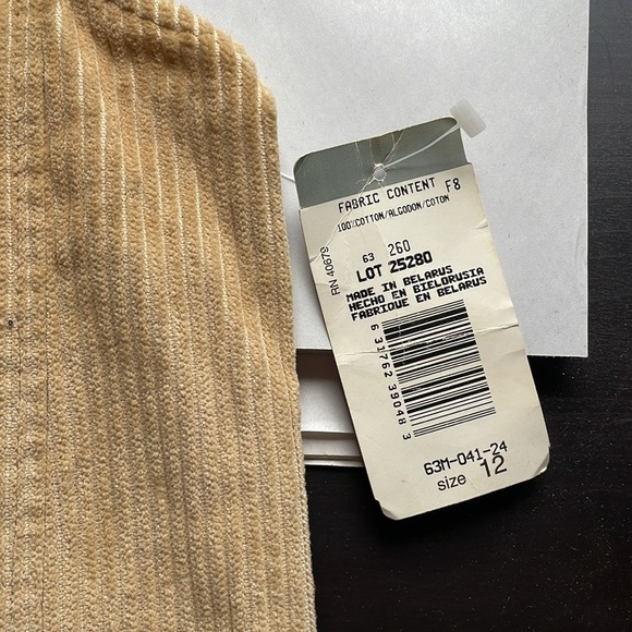 VTG Corduroy Overall Dress 12 Harve Bernard Tan Deadstock Apron NWT Academia - Picture 13 of 14